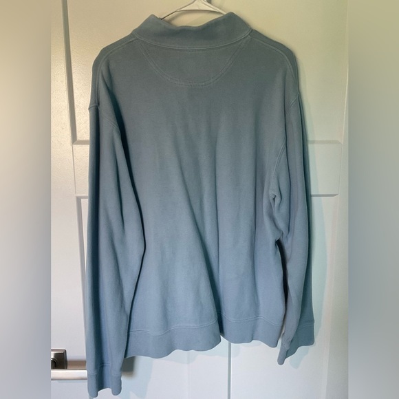 Lands End Men’s 1/4 Zip Up Long Sleeve Shirt Handsome Blue Pullover XL - Picture 3 of 4